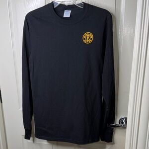 Gildan Black Long Sleeve Tee with Gold Logo